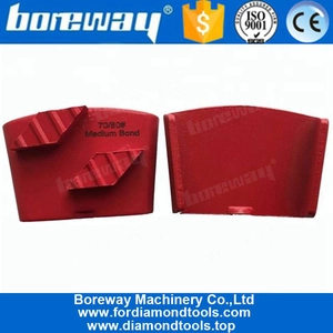 China Super Sharpness HTC Grinding Shoes With Double Rhombus Segments For Rough Concrete Terrazzo Floor manufacturer
