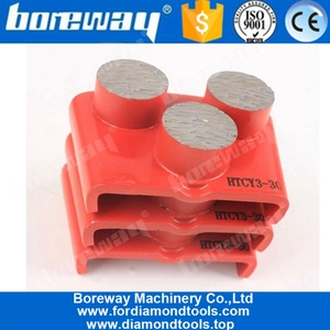 China Three Round Segments HTC Grinding Pads With Diamond Grinding Plates For Concrete Floor manufacturer