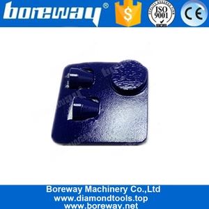 China Two Half PCD And One Round Segment Concrete Grinding Block For Epoxy Glue Coating Removing manufacturer