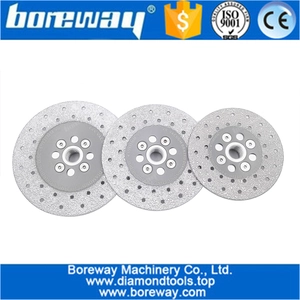 Cina Vacuum Brazed Diamond Cutting Grinding Disc with 5/8-11 flange Double Sided Grinding concrete stone grinding wheel china supplier produttore