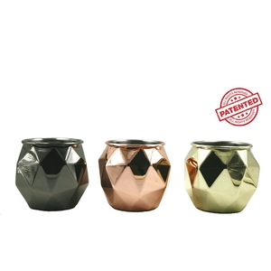 Taza Mule Moscú de acero inoxidable con textura de diamante