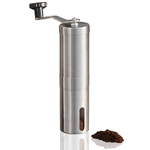 Molino de rebabas cónico de acero inoxidable cepillado Molino de café manual Molinillo de café