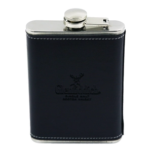 Klassischen Edelstahl-High-End-Flachmann Taschenflasche schwarz EB-HF009