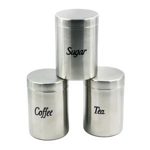Edelstahl Kanister Kaffee Tee Zucker Container-Set EB-MF020