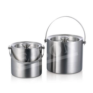 Aço inoxidável portátil balde de gelo com alça dupla parede de gelo Container EB-BC20