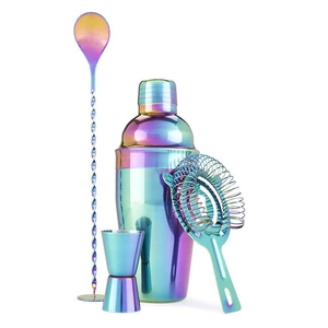 Rainbow Stainless Steel Cocktail Shaker Set
