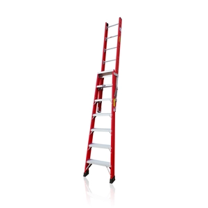 Escalera de tijera profesional con plataforma de fibra de vidrio Xingon con puerta de seguridad ANSI 207L