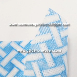 Blue Herringbone Printing 50% Viscose 50% Polyester 22 Mesh Cleaning Wipes Spunlace Nonwoven Fabric