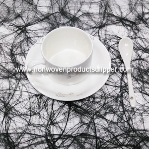 Material não tecido especial de Floss da tela do poliéster da cor preta de GTDL1001-F para a decoração da tabela