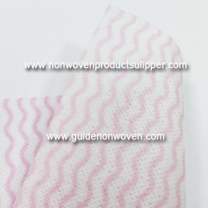 Stampa Onda Rosa 70% Viscosa 30% Poliestere 22 Tessuto Non Tessuto Spunlace Mesh Per Duty Wipes
