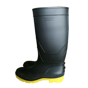 Bottes de pluie de sécurité en acier noir 109-B