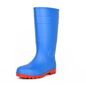 111 neue design blau ölbeständige stahlkappe sicherheitsregenstiefel pvc