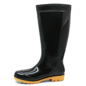 301 Stivali da pioggia in pvc glitter nero antiscivolo resistenti agli alcali acidi al petrolio nero per uomo
