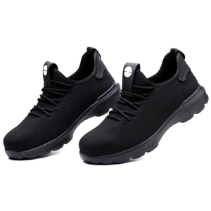 701 Biqueira de aço leve preto evita furos e sapatos de segurança esportivos masculinos confortáveis