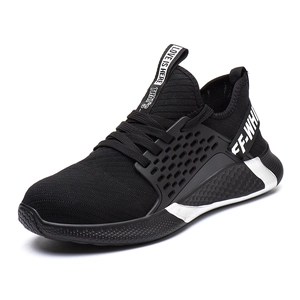 803 Negro Luz Peso de acero Punción Punción Hombres Zapatillas de seguridad transpirables Zapatos de seguridad