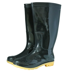 BNY 2 dólar barato preto brilhante pvc botas de chuva