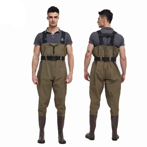 CW004 Trampolieri da uomo in nylon PVC pesca impermeabili impermeabili con stivali di sicurezza in pvc