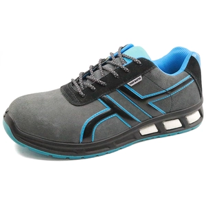 Scarpa antinfortunistica ETPU26 in pelle scamosciata con suola in cuoio leggero e resistente alla moda