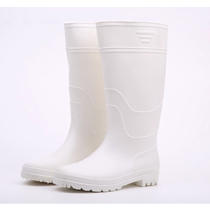 KWWN cheap white color food industry pvc rain boots