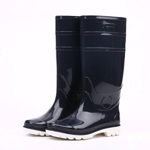 Azul marinho brilhante pvc botas para chuva