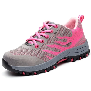 SP012 rubber sole flyknit steel toe sport type women safety shoe