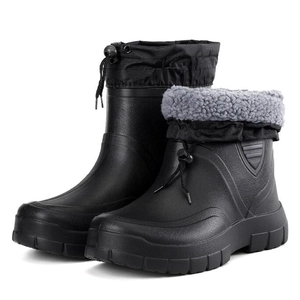 SQ-901L anti derrapante à prova de água manter quente homens tornozelo inverno eva botas de chuva trabalho