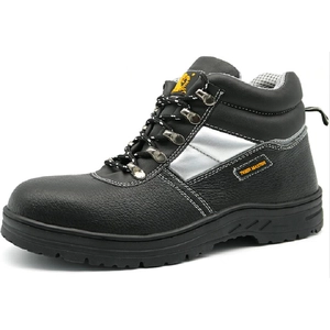TM3004 Chaussures de sécurité pour champs pétrolifères en cuir noir résistant aux acides et à l'huile, embout en acier