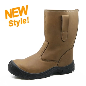W1013 Anti slip waterproof leather steel toe esd safety boots for welding
