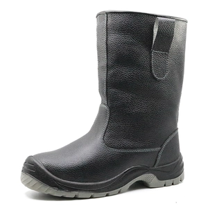 Bottes de soudage de sécurité en cuir antidérapantes antidérapantes W1015 en acier