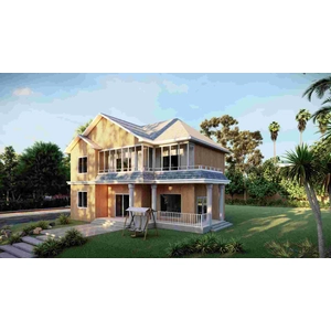 Painel de sanduíche de armação de aço luxuoso pré engenjado Villa pré-fabricada China Light Building - QB25