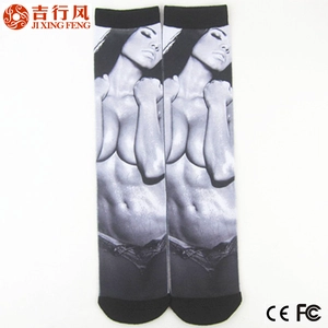 Personalizado estilos populares da imagem de meninas sexo impresso meias, feitas na China