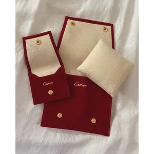 Conception de bouton à rabat en microfibre double couleurs emballage de sac de pochette de bijoux de taille personnalisée