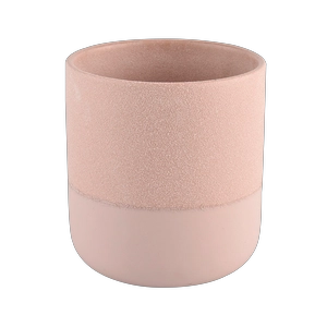 Na-customize na mga sisidlan ng mabangong kandila na kulay rosas na ceramic candle jar