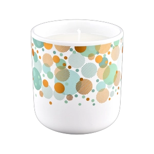 Pots de bougie en céramique à motif géométrique à pois multicolores en gros