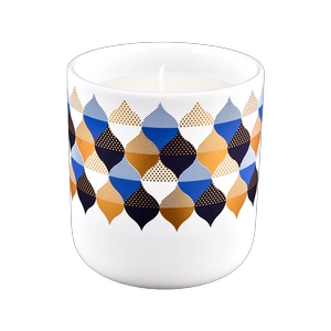 Bougeoir en céramique de peinture en caoutchouc à motif géométrique multicolore personnalisé moderne de 427 ml