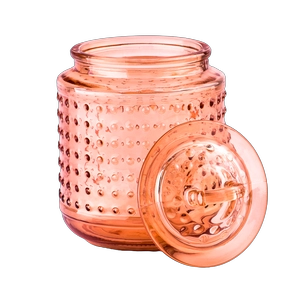 Custom orange spot glass candle jar with lids wholesaler