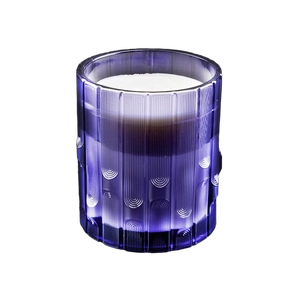 Wholesale supplier modern design of empty purple syllable jar glass candle jars