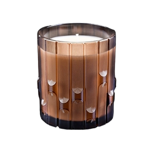 Custom empty brown syllable jar glass candle jar candle holder decoration wholesaler