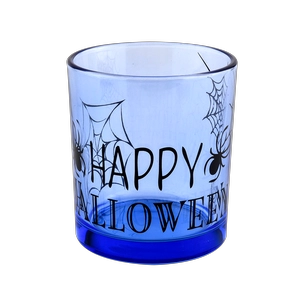 285ml blue customized luxury halloween glass candle jars wholesaler