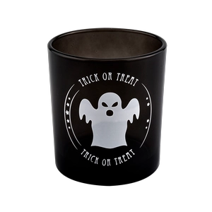 Wholesale black skull glass candle jars 285ml large capacity bulk candle holder