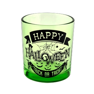285ml green halloween graffiti glass candle jars custom gift