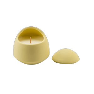 Luxus maßgeschneidertes Muttertag Eierform Keramikkerzenglas mit Deckel-Yellow
