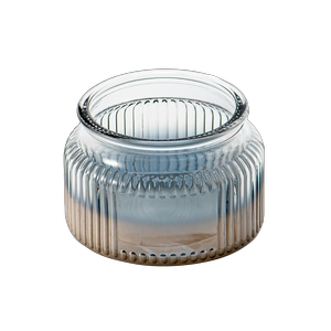 Wholesale Vertical Stripe Design Gradient Color Glass Container Scented Soy Candle Glass Jar