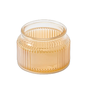 Luxury Vertical Stripe Design Glass Vessel Gradient Color Scented Soy Candle Glass Jar Suitable for Home Decoration