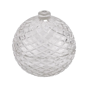 Wholesale spherical rhombus-shaped glass candle jars with lids