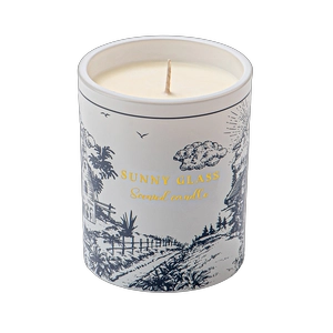 Luxury custom ceramic candle jar with retro country style decal paper