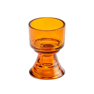 Bultuhang amber glass candle holder para sa dekorasyon ng tabletop