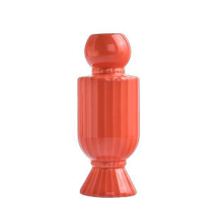 Vaso per fragranze decorativo con bottiglia con diffusore a lamella in ceramica rosso corallo personalizzato