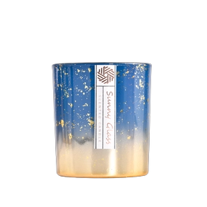 Portavelas decorativo de cristal degradado azul personalizado