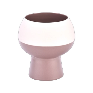 Custom Rose Mauve Ceramic Candle Holder Modern Decorative Vessel